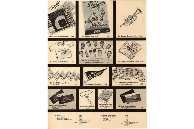 photoscan of early Dodgers mail order catalog
