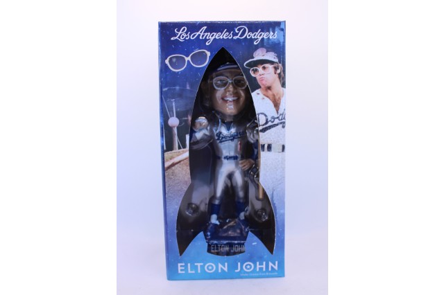 Bobblehead of Elton John in box