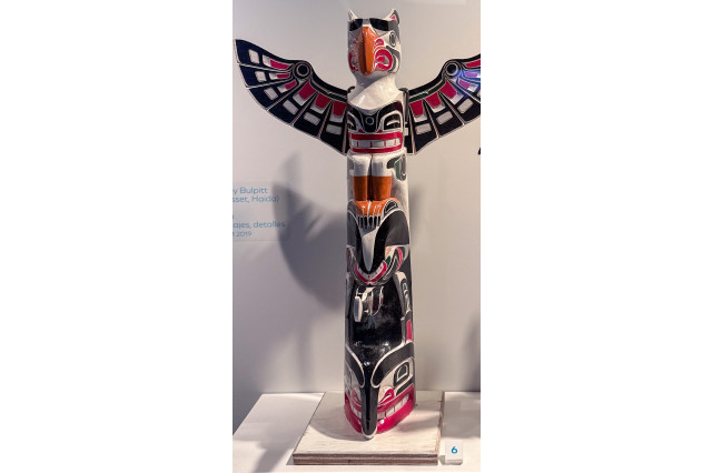 Model pole with Thunderbird and Killer Whale Orcas: Our Shared Future