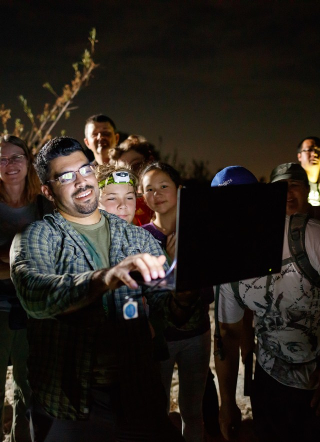 Oro Vista in the field detecting bats 