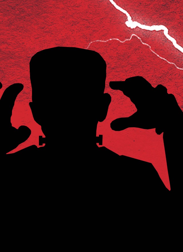 Silhouette of monster for Natural History of Horror exhibition