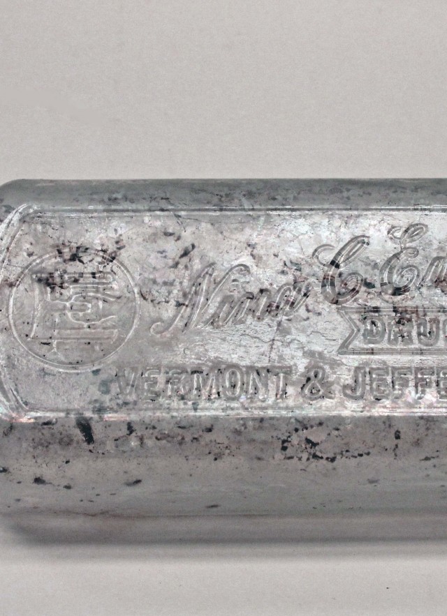 Clear glass drug bottle from turn of the century