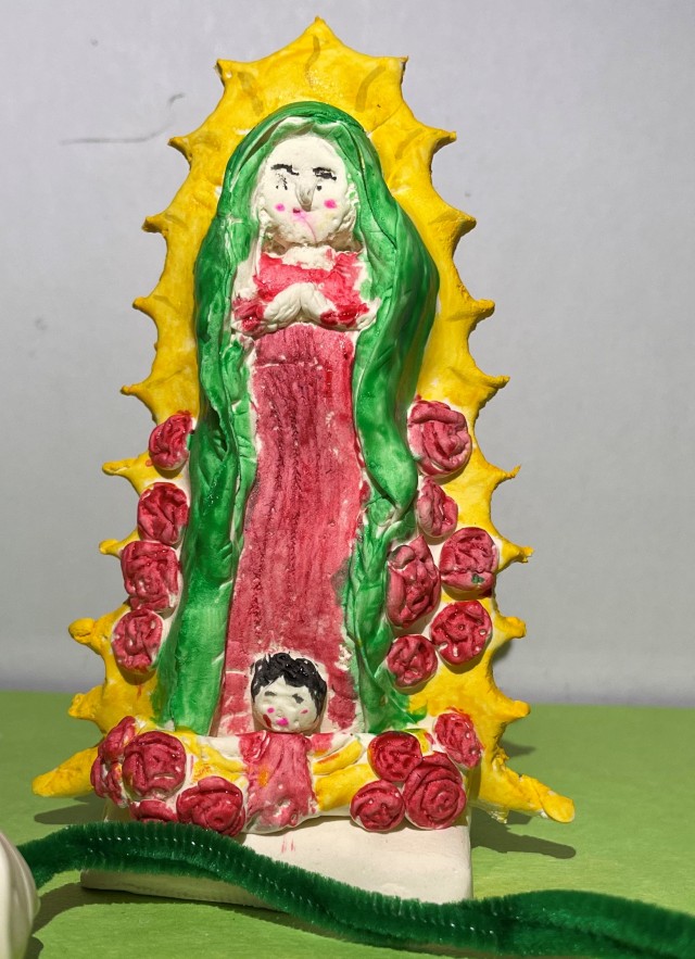 Jazzmin's ofrenda object, la Virgen de Guadalupe