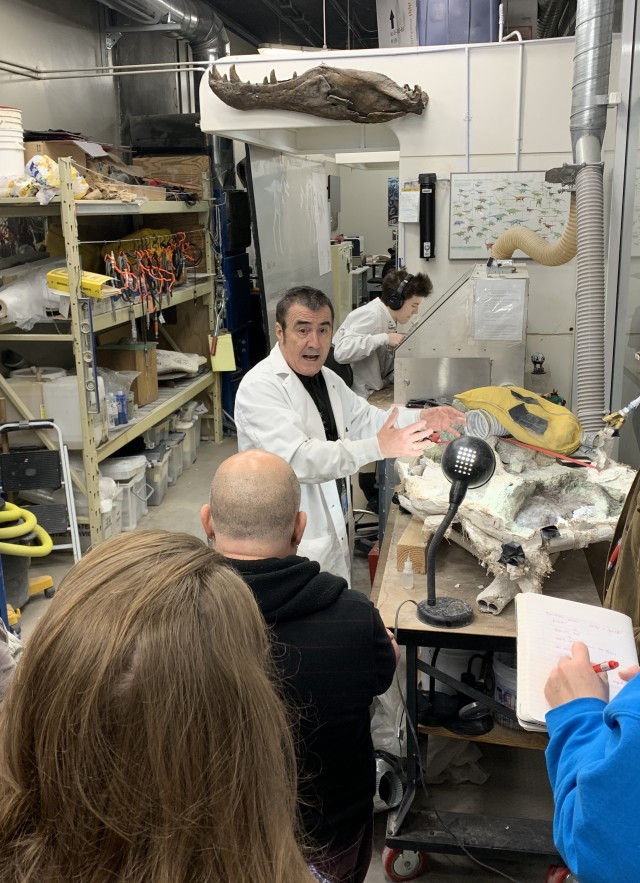 2019-2021 Teacher Advisory Council members tour the Dino Lab at the Natural History Museum