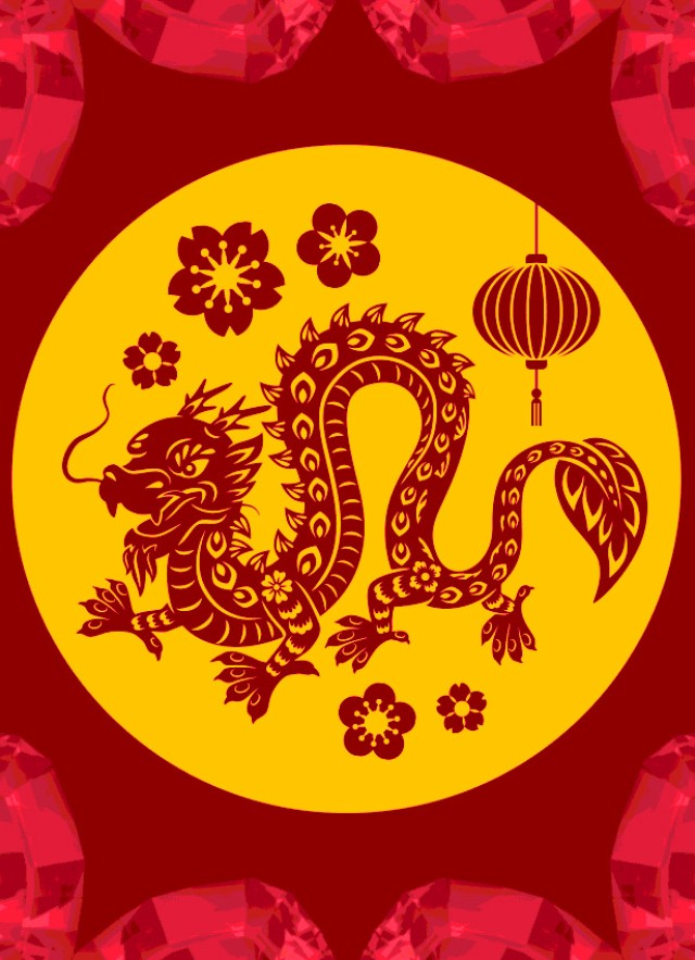 Lunar New Year year of the dragon illustration