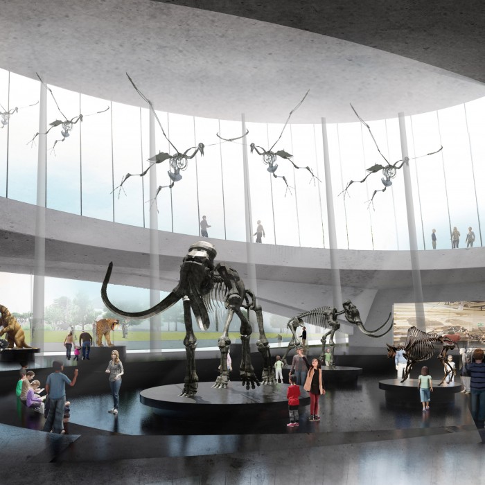 Rendering of exhibition hall La Brea Tar Pits