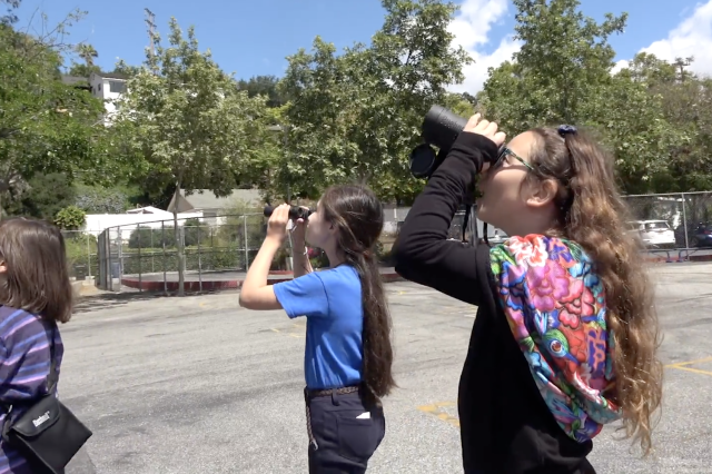 Birding with students at San Pascual Elementary School