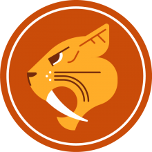 Icon of a saber-toothed cat to represent cats