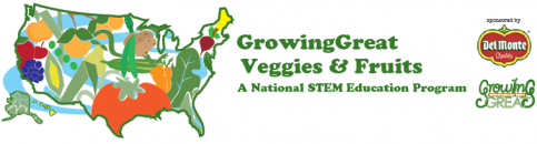 Logo for Del Monte's Growing Great Veggies and Fruits National STEM Education Program