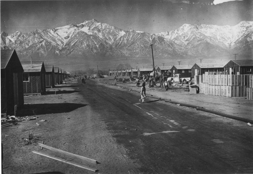     Manzanar internment camp street &amp; relocation buildings
