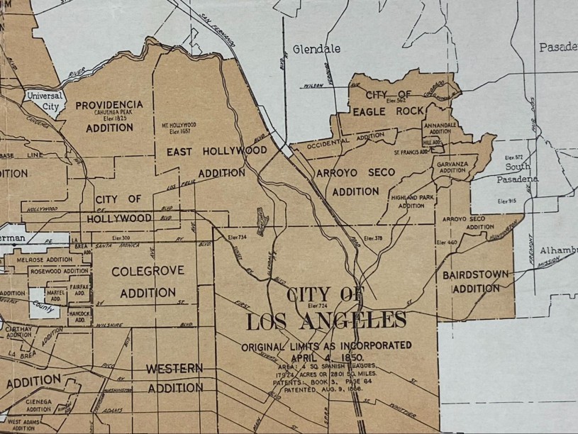 Map of Territory Annexed to the City of Los Angeles, 1927 from the Seaver Center