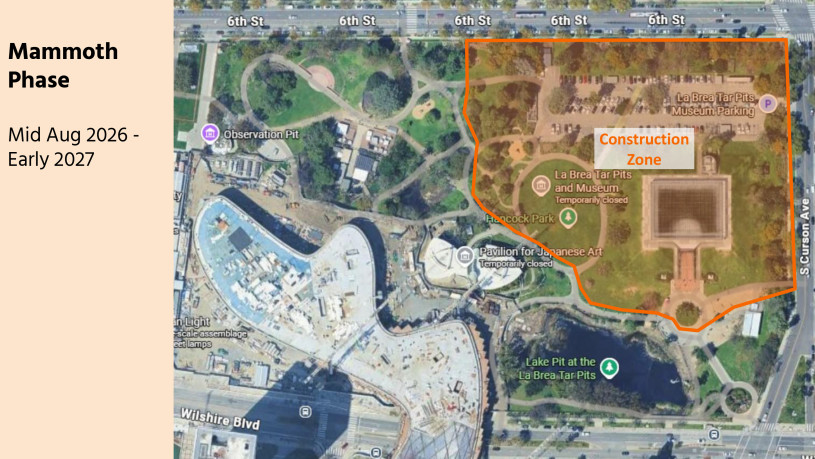 Aerial map with an orange highlighted section
