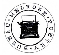 Logo - Melrose Poetry Bureau with typewriter in center